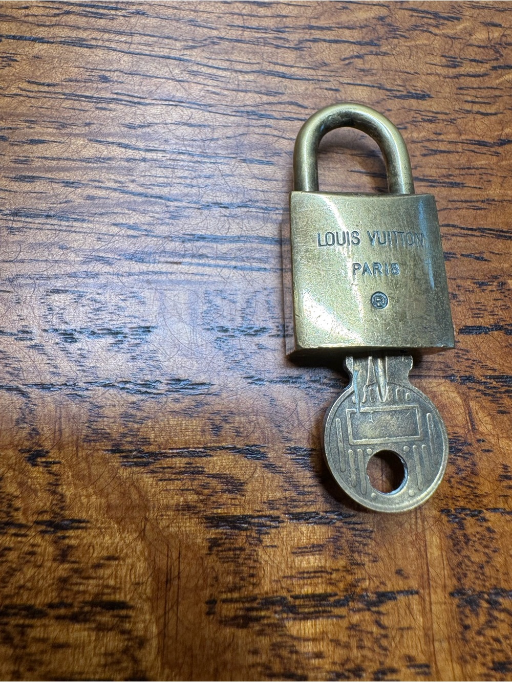 Louis Vuitton Vintage Brass Padlock & Key Set #226 - Picture 4 of 6